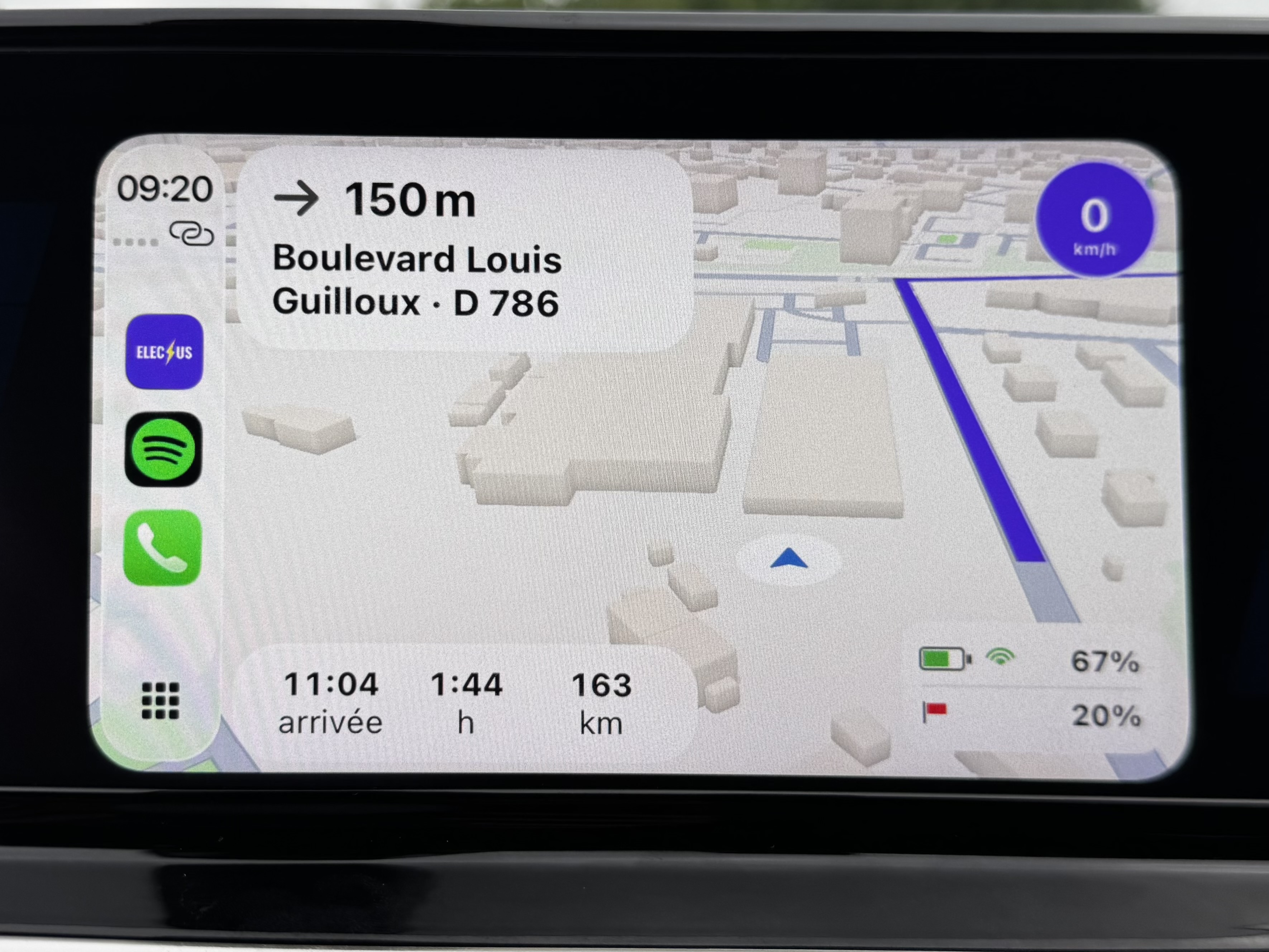 Electus on Apple CarPlay in-car display